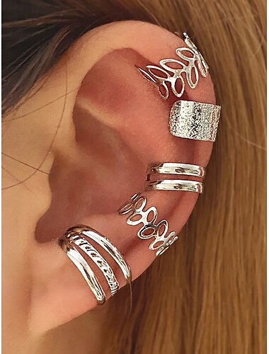  Juego de brazaletes de oro para las orejas: brazaletes de aleación que no perforan con un diseño único, estilo minimalista para mujeres, perfectos para fiestas, uso diario y regalos.