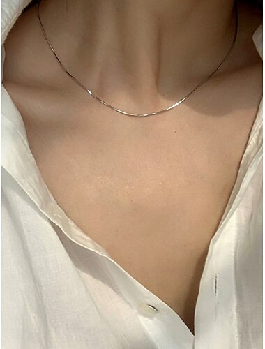  Halskette Chrom Damen Modisch Kuschelig Klassisch Hochzeit Geometrische Form Modische Halsketten Für Täglich