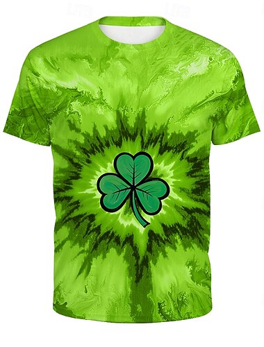  Pyhän Patrickin päivä Shamrock irlantilainen T-paita 3D Onnekas apila Kuvitettu Käyttötarkoitus Pariskuntien Miesten Naisten Aikuisten Pyhän Patrickin päivä 3D-tulostus Juhla Rento / arki