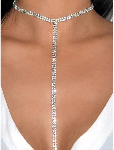  Collar Cromo Mujer Moda Estilo lindo Clásico Boda Forma Geométrica Gargantillas Para Diario