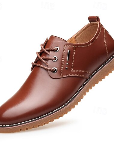  Freizeitschuhe für Herren aus braunem Kunstleder mit Schnürung – leichtes Design mit rutschfester Sohle, perfekt für den Alltag, das Büro und halbformelle Anlässe