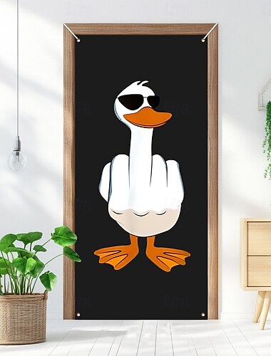  Funny Animal Door Decorations Door Covers Duck Door Tapestry Door Curtain Decoration Backdrop Indoor/Outdoor Door Banner for Front Door Farmhouse