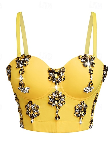  Femme Guêpière Gaine Dos NuNightwearPolyester Rendez-vous Soirée Festival Couleur Pleine Sexy Noir Jaune Eté