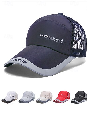  Baseball-Cap aus atmungsaktivem Mesh mit langer Krempe für Herren – leichte Outdoor-Sportmütze mit erweitertem Sonnenschutz