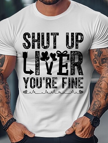  Valentine's Day Men's LOVE Funny Slang T Shirt Tee Top 100% Cotton Short Sleeve Graphic Shirt Black White Red Comfortable Tee Vacation Street Fashion Designer Clothing