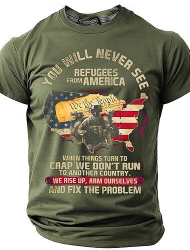  Veteranstag Herren Patriot Patriotic Veteran Veterans T-Shirt Kurzarm T-Shirt 3D-Druck Rundhals-Shirt Alltag Militär Street Alltag Schwarz Blau Grün Sommer Frühling Kleidung Bekleidung S M L XL XXL
