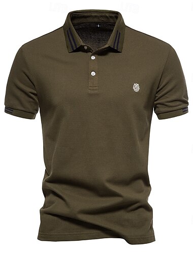  Herren Polo Strick-Polopullover Arbeit Geschäft Umlegekragen Kurzarm Modern Formell Gestreift Knöpfe Sommer Normale Passform Weiß Marineblau Blau Armeegrün Dunkelgray Polo