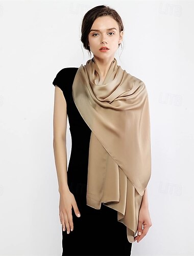  riiqiichy Damen-Schals und -Tücher für Abendkleider wie Chiffon-Seidenschal, formelle seidige Pashmina-Schals für Hochzeiten