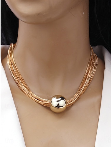  Collar Cromo Mujer Moda Estilo lindo Clásico Fresco Forma de corazón Gargantillas Para Diario