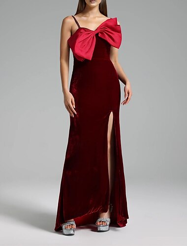  Meerjungfrau/Trompete Abendkleid Vintage Kleid Halloween Abend Party Bodenlang Ärmellos Trägerlos Baumwolle Rückenfrei Mit Perlenbesatz Schlitz Schmetterling 2025