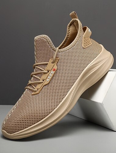  neon groene mesh hardloopschoenen voor heren - lichtgewicht ademende sneakers voor sport, sportschool en vrijetijdskleding