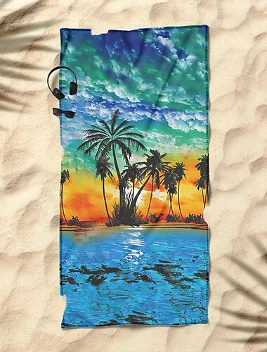  Sunshine and Beach Strandtuch Premium-Qualität ultraweich saugfähig leicht strapazierfähig schnelltrocknend lebendiges Design perfekt für Strand Pool Sonnenbaden Reisen Sommer-Accessoire bequem und stilvoll