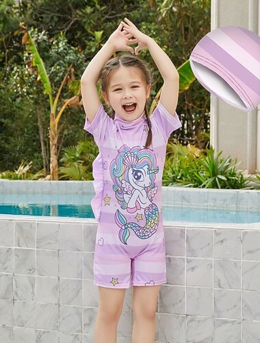  kinderkleidung Mädchen Badeanzug Outdoor Party Einhorn Urlaub Modisch Badeanzüge 4 Jahre + Sommer Mehrfarbig Weiß