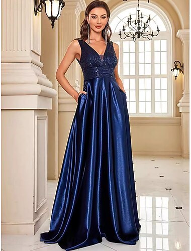  A-Linie Brautjungfernkleid Quadratischer Ausschnitt Ärmellos Elegant Boden-Länge Nylon mit Vorne geschlitzt 2022