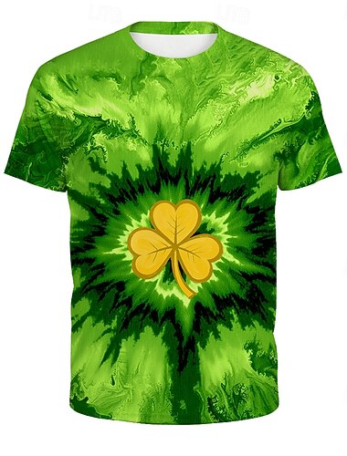  Pyhän Patrickin päivä Shamrock irlantilainen T-paita 3D Onnekas apila Kuvitettu Käyttötarkoitus Pariskuntien Miesten Naisten Aikuisten Pyhän Patrickin päivä 3D-tulostus Juhla Rento / arki