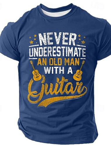  Γραφικό T-Shirt για Άνδρες Μη Υποτιμάς Έναν Γέρο Με Μπλουζάκι - Αστείο Δώρο Μουσικού  Χομπίστα