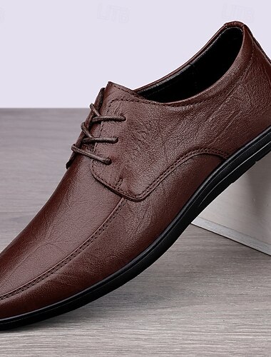  chaussures oxford classiques à lacets en similicuir pour hommes avec semelle légère – parfaites pour les affaires, les loisirs et le bureau