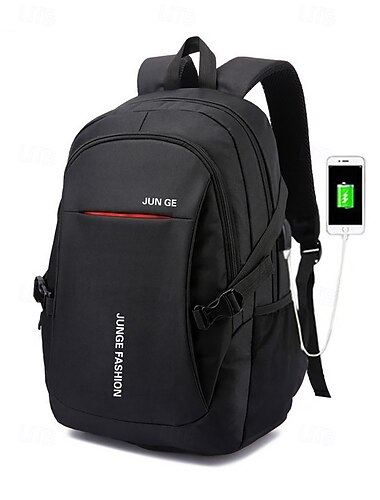  Zaino impermeabile per laptop con porta USB da uomo – borsa da lavoro leggera con più scomparti e porta di ricarica