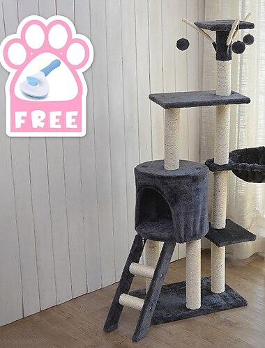  arbre à chat tour à chat couleur unie classique durable facile à installer multi-niveaux décontracté / quotidien sécurité matériau spécial pour les grands chats