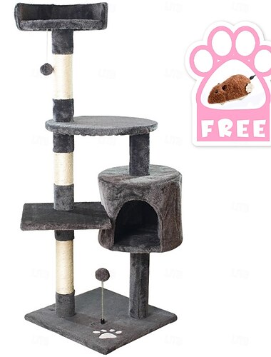  Arbre à chat de 45,67 pouces/maison d'arbre à chat et tours pour grand chat/arbre à chat grimpant avec condo pour chat/griffoir pour arbre à chat/grand arbre à chat à plusieurs niveaux