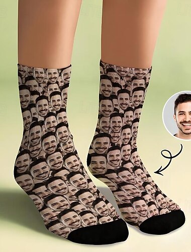  Personalisierte lustige Socken mit Gesicht das beste Geschenk für Papa individuelle Hochzeits-Paarfoto-Socken Haustier Familie Weihnachten Geburtstag Abschlussgeschenk