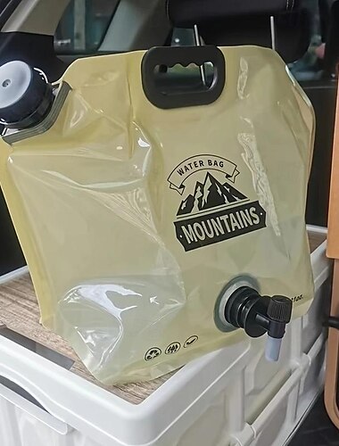  Tragbarer 8-l-Wasserspeicherbeutel für Camping, Wandern, Haustiere, zusammenklappbar, mit Zapfhahn, Grill, Wasserbehälter mit großer Kapazität für den Außenbereich