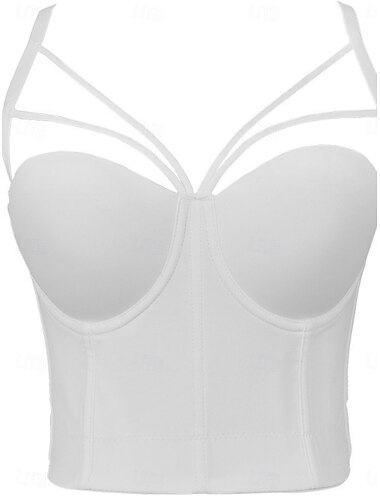 Femme Guêpière Dos NuNightwearPolyester Rendez-vous Soirée Bar Couleur Pleine Sexy Noir Blanche Rouge Eté