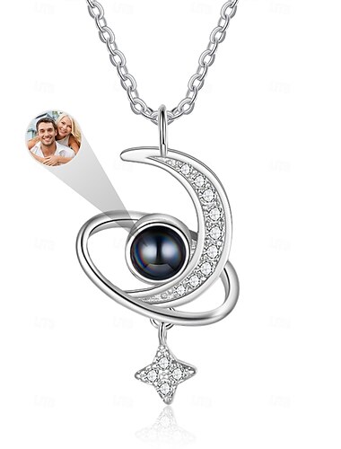  Personalizowany naszyjnik z rzutem zdjęcia najlepszy prezent dla mamy prezent ślubny dla żony dziewczyny z możliwością personalizacji zdjęcia