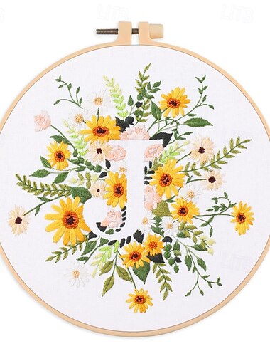 Blumen-Kreuzstich-Sets für Anfänger, DIY-Stickset für Kinder und Erwachsene, Neujahr, Valentinstag, Frühling, Geburtstagsgeschenk, Nadelspitzenmuster mit Stickrahmen, Bastelbedarf