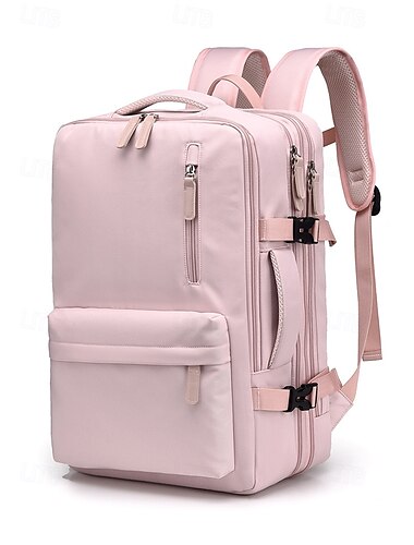  erweiterbarer wasserdichter Laptop-Rucksack mit großem Fassungsvermögen – stilvolles Design mit mehreren Taschen für Männer und Frauen, perfekt für Reisen, Arbeit oder Schule schwarz rosa grün