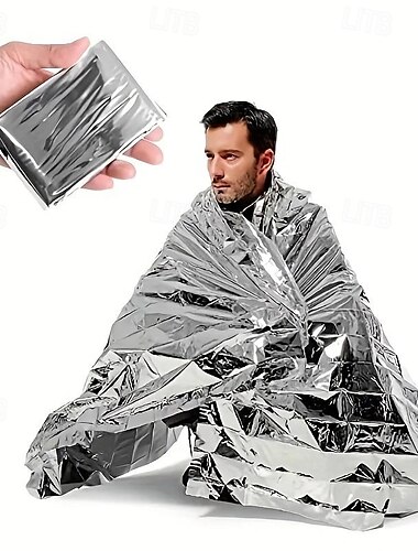  Notfalldecken Mylar-Wärmedecke, (1 Packung) riesige Weltraumdecke, Überlebensdecken, strapazierfähige Campingausrüstung, Erste Hilfe