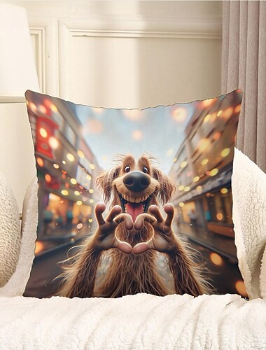  Dekorativer Kissenbezug, 1 Stück, weicher, quadratischer Kissenbezug für Schlafzimmer, Wohnzimmer, Sofa, Couch, Stuhl, lustiges Schaf