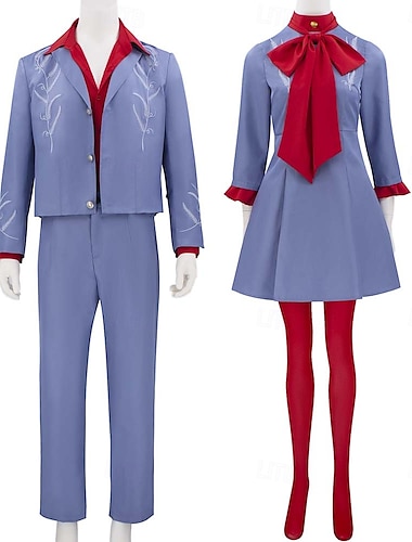  Mourir avec le sourire Bruno Gaga Couples Costume de carnaval Costume de Cosplay Tenue Adulte Homme Femme Cosplay Utilisation Soirée Scène Halloween Carnaval Costume de carnaval facile
