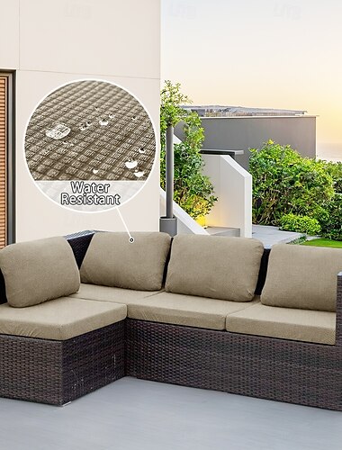  quadratischer wasserfester Schonbezug für die Terrasse, Sofa-Sitzbezug für den Außenbereich, strapazierfähiger, wasserdichter Stoff schützt vor Regen, Staub und Sonnenlicht, einfach anzubringendes