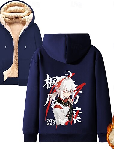 One Piece Φούτερ με Κουκούλα Zip-Up Hoodie Φούτερ με κουκούλα Γραφικά Σχέδια Χαράκουκου Γραφικό Καβάι Για Για Ζευγάρια Ανδρικά Γυναικεία Ενηλίκων Πίσω στο Σχολείο Hot Stamping Καθημερινά