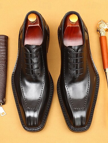  Oxford-Schuhe aus hochwertigem Rindsleder für Herren – formelles Business-Schuhwerk mit handgenähten Details, ideal für Hochzeiten, das Büro und formelle Anlässe
