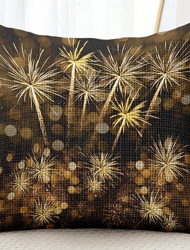  Housse de coussin décoratif en feux d'artifice 1PC coussin carré en doux pour canapé housse de coussin pour chambre salon chaise