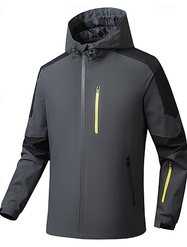  Voor heren Outdoor jas Sportief Sportkleding waterdicht Winddicht Rits omhoog Lapwerk Herfst Lente & Herfst Kleurenblok Sport Sport & Buiten Normaal Donkergrijs Zwart Leger Groen Grijs Jacks