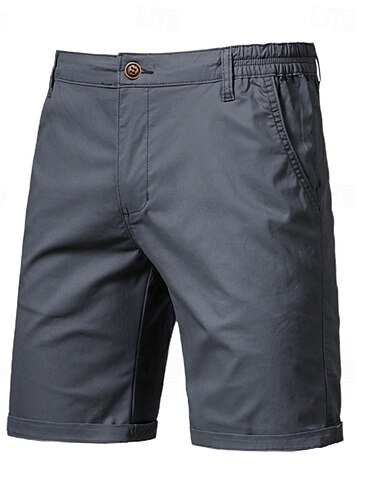  Herren Cargo-Hosen Knöpfe Tasche Einfarbig Atmungsaktiv Außenbereich Kurz Outdoor Party Geschäft Einfach Klassicher Stil Schwarz Weiß Mikroelastisch