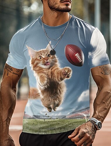  Per uomo Animale Divertente Maglietta Manica Corta maglietta Stampa 3D Girocollo Camicia Esagerato Designer Feste Ferie Blu Estate Primavera Abbigliamento S M L XL XXL XXXL