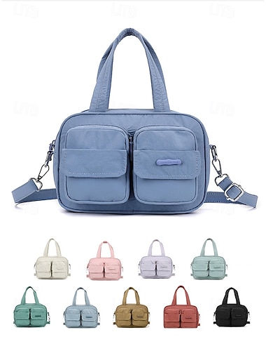  borsa a tracolla multitasche da donna impermeabile e leggera con tracolla regolabile – borsa tote elegante e funzionale in vari colori, ideale per l'uso quotidiano giallo nero bianco