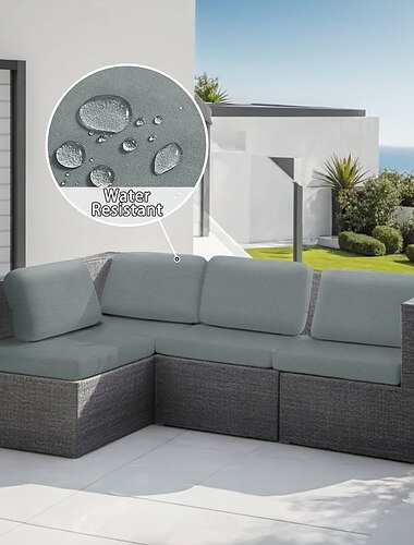  quadratischer wasserfester Schonbezug für Terrassensofas, strapazierfähiger Stoff schützt vor Regen, Staub und Sonnenlicht, einfach anzubringendes Design sorgt für einen festen Sitz, ideal für Garten-