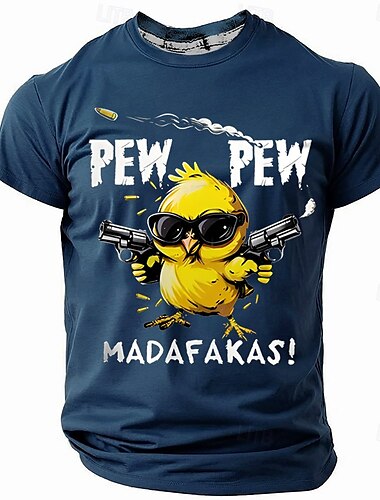  Herren Küken Lustig T Shirt Kurzarm T-Shirt 3D-Druck Rundhalsausschnitt Hemd Mode Täglich Straße Täglich Schwarz Blau Grün Sommer Frühling Bekleidung S M L XL XXL XXXL