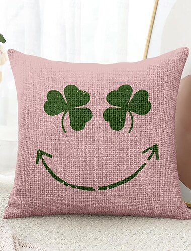  Dekorativer Kissenbezug zum St. Patrick's Day, 1 Stück, Kleeblätter, irisches Glückssymbol, weicher quadratischer Sofakissenbezug für Schlafzimmer, Wohnzimmer, Sofa, Stuhl