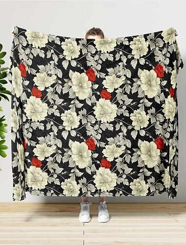  couverture super douce à fleurs vintage, couvertures légères en flanelle, nouveauté, cadeaux chauds pour toutes les saisons, décoration de maison, grande couverture