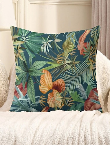  foglie tropicali cuscini decorativi copridivano 1 pz morbido quadrato federa per cuscino divano per camera da letto soggiorno divano sedia