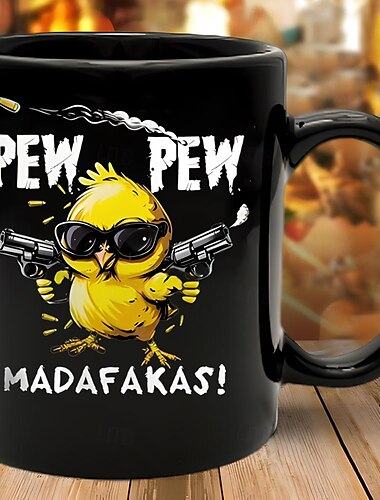  kahvimuki musta hauska chick design keraaminen muki 12oz/330ml täydellinen lahja huumorin ystäville ystäville ja kollegoille