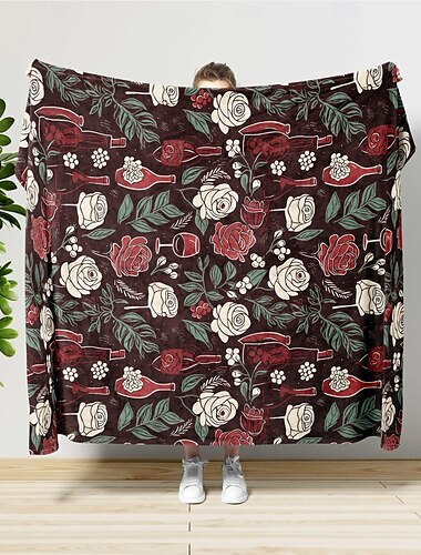 Couverture à fleurs vintage super douce, nouveauté, couvertures en flanelle, chaudes, imprimées en 3d, cadeaux pour toutes les saisons, grande couverture