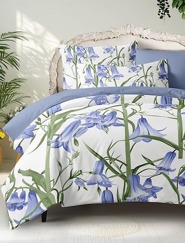  florales Bettbezug-Set aus Baumwolle mit tropischen Pflanzenmuster, weiches 3-teiliges Luxus-Bettwäsche-Set, Muttertagsgeschenk, Heimdekoration, Zwilling, Vollkönig, Queen-Size-Bettbezug