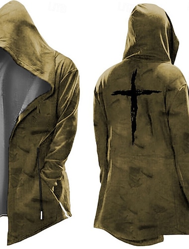  Hombre Caballeros templarios Estampados Sudadera Sudaderas Sudadera Manga Larga Sudadera con capucha Con Capucha Ropa de calle Impresión 3D Deporte Diario Noche Negro Amarillo Bolsillo Estampado